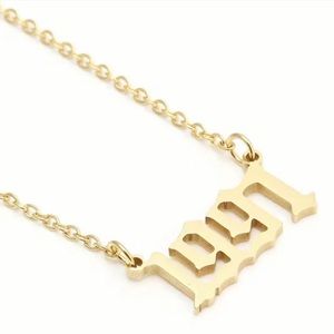 Birth year gold stainless steel necklaces